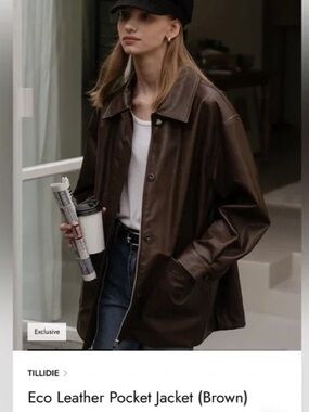 Wconcept Korean Brand Tillidie Leather Jacket Coat – New With Tags